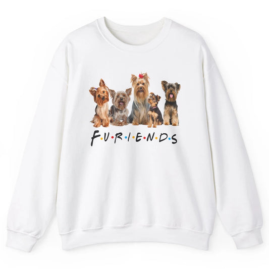 Funny Yorkie Furiends Merry Christmas Hat Yorkshire Terrier Unisex Crewneck Sweatshirt