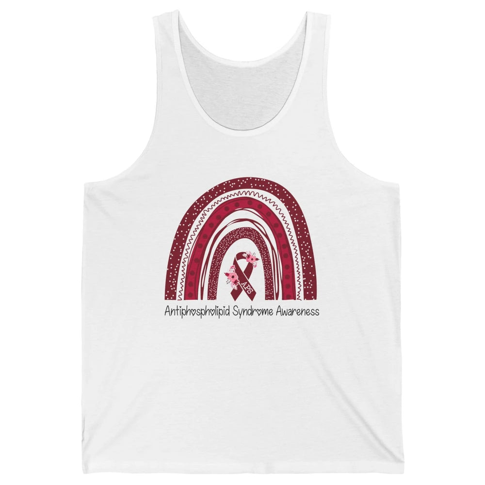 Antiphospholipid Syndrome Awareness APS Burgundy Rainbow Unisex Jersey Tank