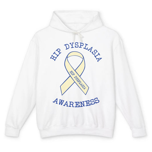 Hip Dysplasia Awareness Floral Blue White Ribbon DDH Unisex Lightweight Hoodie