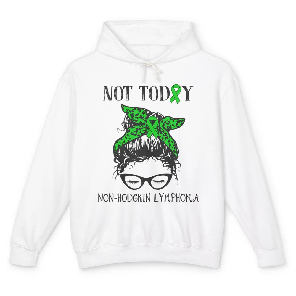 Non-Hodgkin Lymphoma Cancer Warrior Messy Hair Leopard Green Unisex Lightweight Hoodie