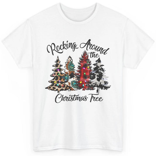 Leopard Christmas Tree Rocking Around Christmas Tree Western Classic Unisex T-Shirt