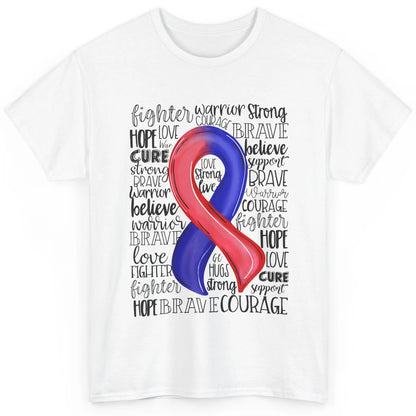 CHD Congenital Heart Disease Awareness Red And Blue Ribbon Classic Unisex T-Shirt