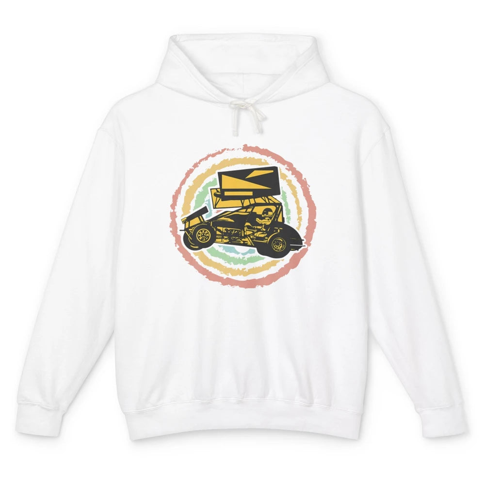 Vintage Dirty Track Racing Retro Sprint Car Speedway Truck Unisex Lightweight Hoodie