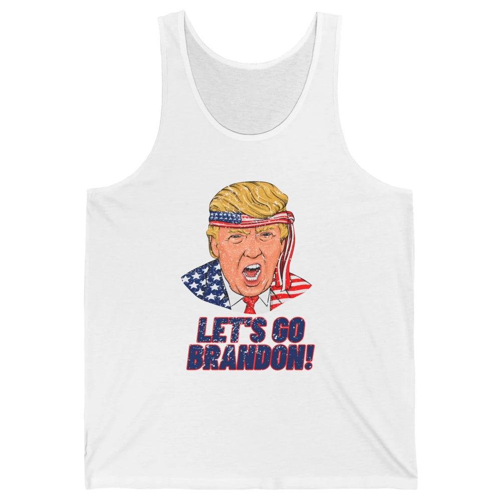 US Flag Trump Let's Go Bran-don Conservative Anti Liberal Unisex Jersey Tank