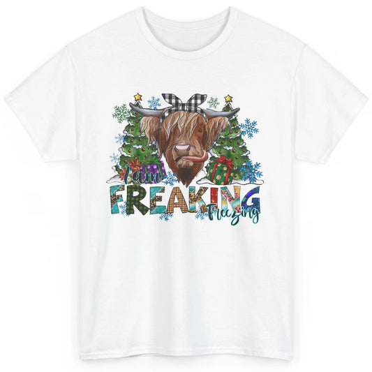 Highland Cow Bandana I'm Freaking Freezing Western Christmas Classic Unisex T-Shirt