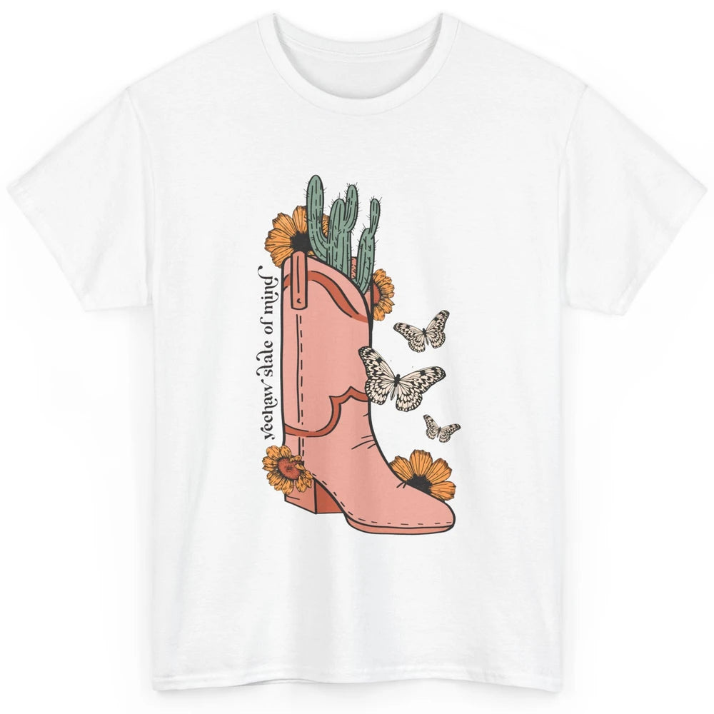 Yeehaw State of Mind Western Cowgirl Boot Desert Sunflower Classic Unisex T-Shirt