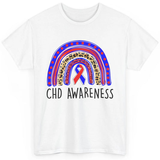 CHD Congenital Heart Disease Awareness Leopard Rainbow Gift Classic Unisex T-Shirt