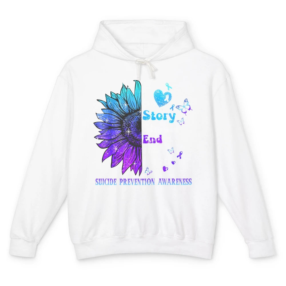 Suicide Prevention Sunflower No Story Should End Too Soon Unisex Lightweight Hoodie