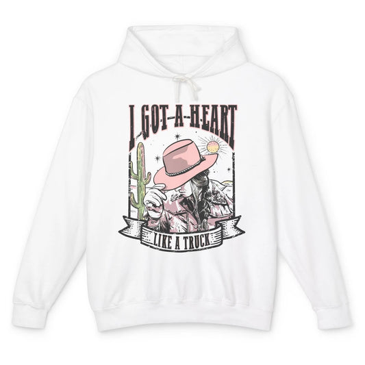 Retro Desert Cowgirl I Got A Heart Like A Truck Western Unisex Lightweight Hoodie