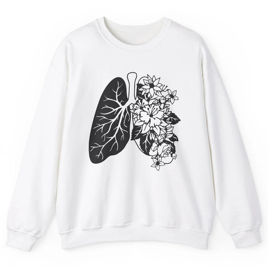 Anatomical Lungs Floral Breathe Respiratory Therapy RT Unisex Crewneck Sweatshirt