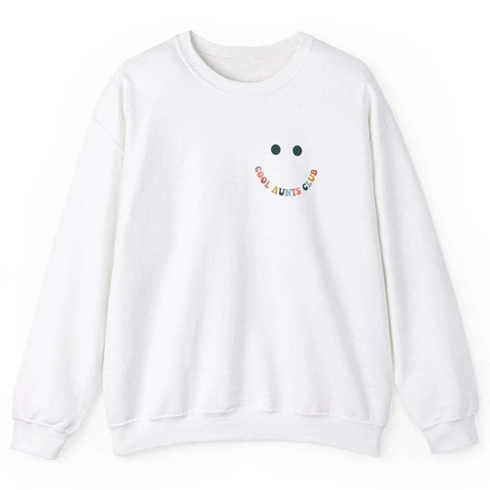 Smiling Face Happy Cool Aunts Club Pocket Member Aunt Groovy Unisex Crewneck Sweatshirt