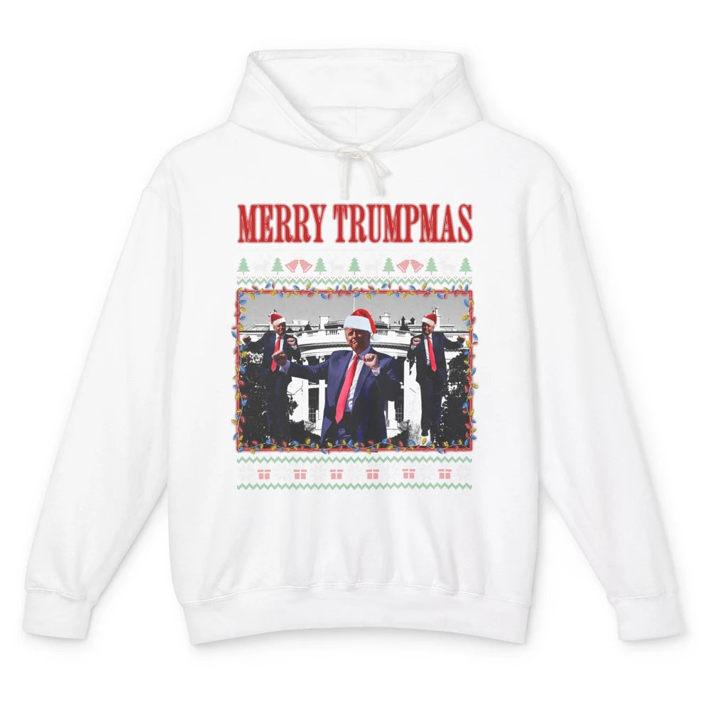 Funny Merry Trumpmas Christmas Donald Trump Santa Family Xmas President Republican Political Ugly Unisex Lightweight Hoodie