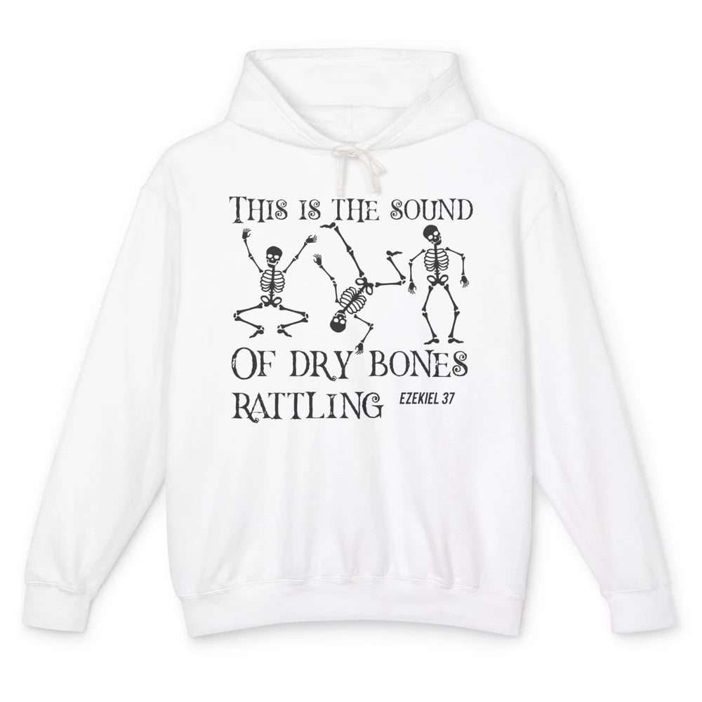 Christian Dancing Skeleton Dry Bone Rattling Bible Halloween Unisex Lightweight Hoodie