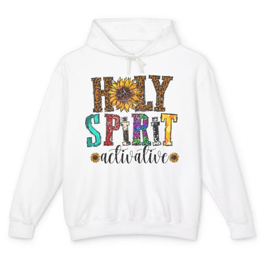 Leopard Sunflower Holy Spirit Activate Western Christian Unisex Lightweight Hoodie