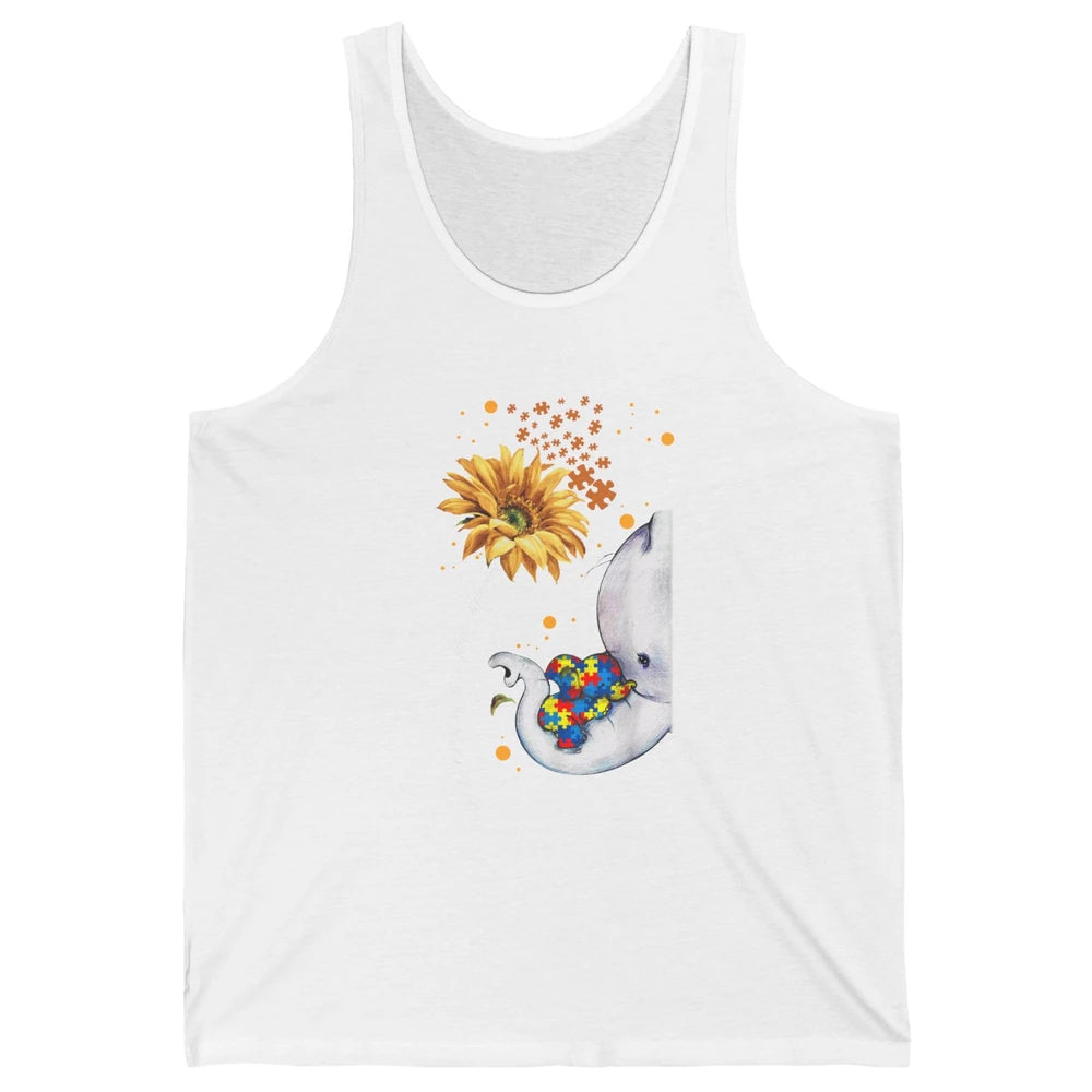 Sunflower Autism Elephant Mom It's Okay To Be Different Unisex Jersey Tank