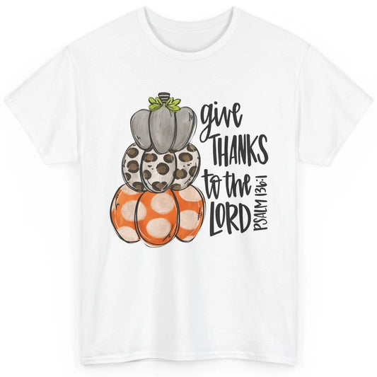 Retro Pumpkin Give Thanks To The Lord Christian Thanksgiving Classic Unisex T-Shirt