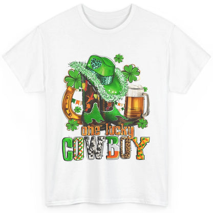 Western Lucky Cowboy Boots Clover Leopard St Patricks Day Classic Unisex T-Shirt