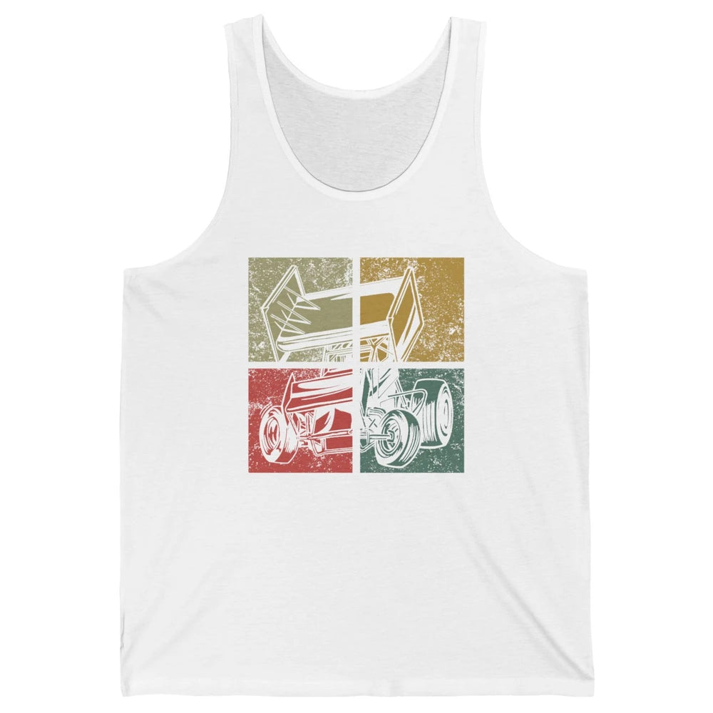 Vintage Dirt Track Racing Retro Sprint Car Speed Race Truck Unisex Jersey Tank