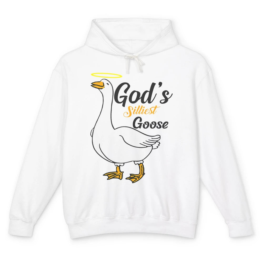 Funny Gods Silliest Goose Jesus Humor Geese Sarcastic Pun Unisex Lightweight Hoodie