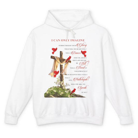 Jesus Cross Cardinals I Can Imagine Christian Religious Unisex Lightweight Hoodie