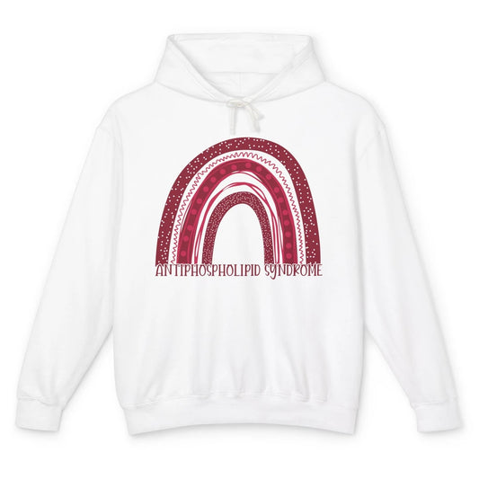 Antiphospholipid Syndrome Awareness APS Burgundy Rainbow Unisex Lightweight Hoodie