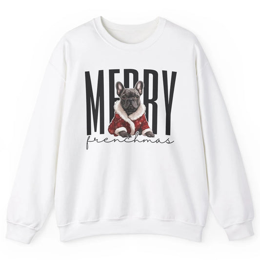 Funny French Bulldog Merry Frenchmas Christmas Dog Mom Unisex Crewneck Sweatshirt