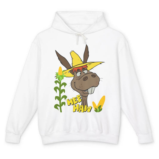 Funny Donkey Face Hee Haw Farming Life Farm Animal Corn Life Unisex Lightweight Hoodie