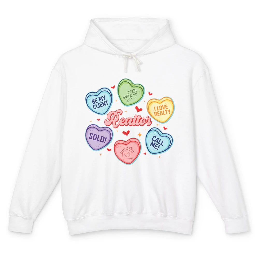 Heart Candy Valentines Day Funny Real Estate Be Mine Realtor Unisex Lightweight Hoodie