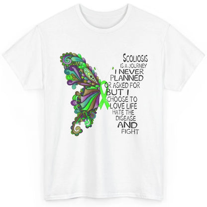 Scoliosis Is A Journey Scoliosis Awareness Butterfly Ribbon Classic Unisex T-Shirt