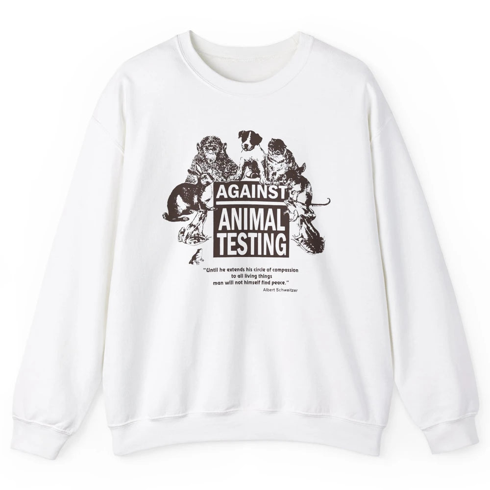 Against Animal Testing Farm Pet Liberation Right Vegan Retro Unisex Crewneck Sweatshirt