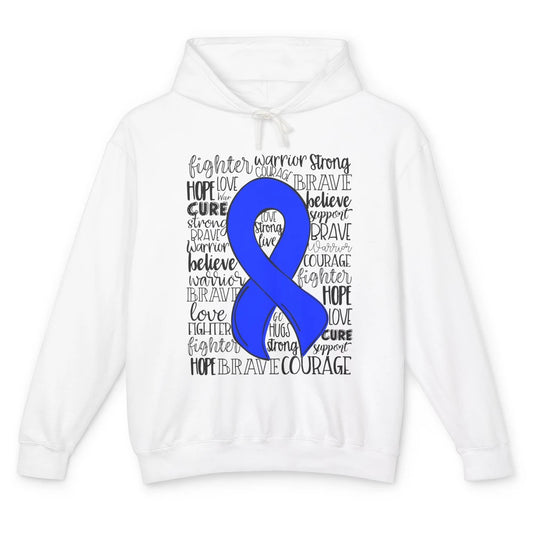 ME/CFS Chronic Fatigue Syndrome Blue Ribbon Hope Love Cure Unisex Lightweight Hoodie