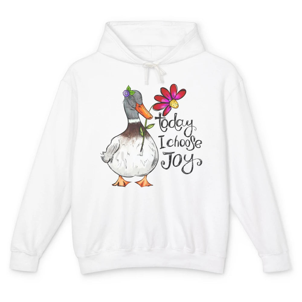 Christian Duck Today I Choose Joy Bible Verse Hand Drawn Unisex Lightweight Hoodie