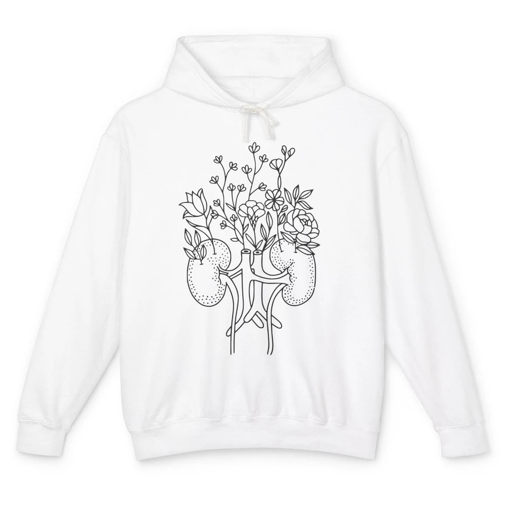 Floral Kidney Anatomy Two Kidneys Human Body Anatomy Unisex Lightweight Hoodie