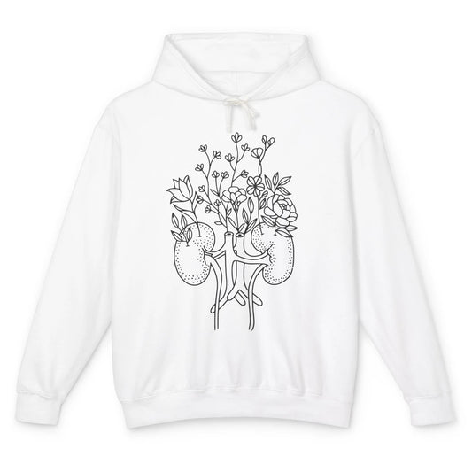 Floral Kidney Anatomy Two Kidneys Human Body Anatomy Unisex Lightweight Hoodie