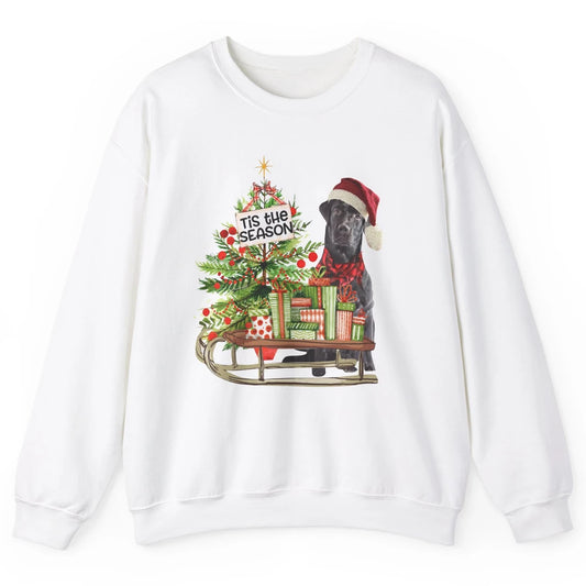 Black Labrador Christmas Tree Tis The Season Black Lab Mom Unisex Crewneck Sweatshirt