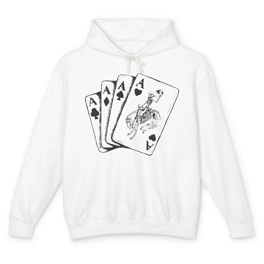 Skeleton Cowboy Horsing Playing Cards Western Cowboy Rodeo Unisex Lightweight Hoodie