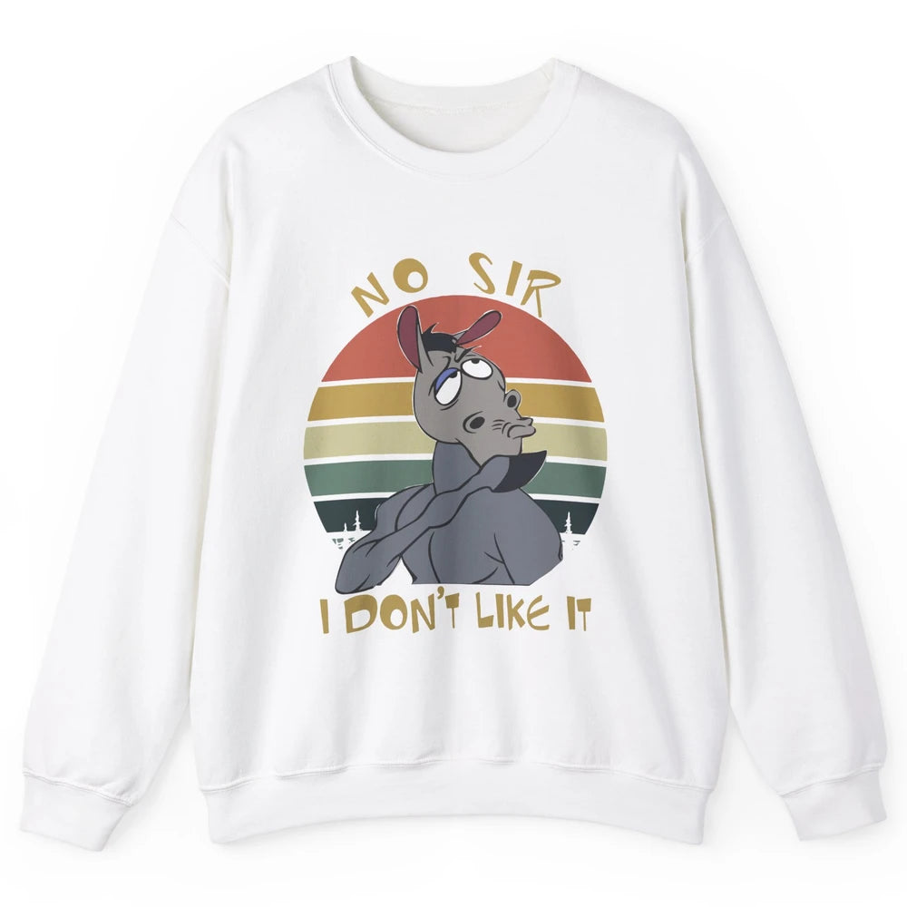 Vintage Llama No Sir I Don't Like It Funny Sarcastic Gift Unisex Crewneck Sweatshirt