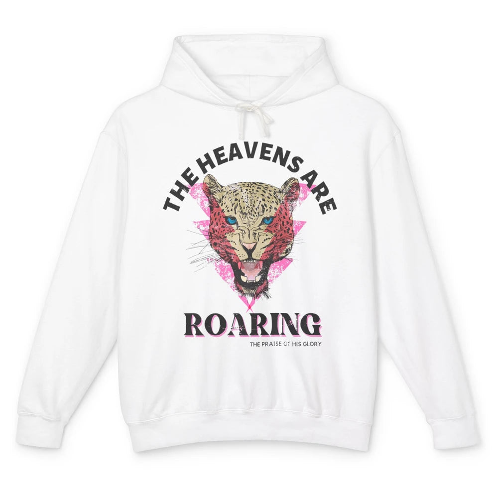 Retro Lion Heavens Are Roaring Bible Lightning Bolt Leopard Unisex Lightweight Hoodie