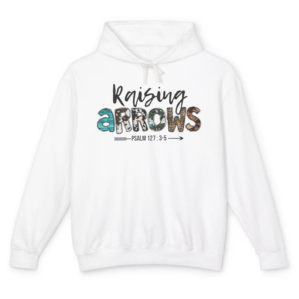 Leopard Turquoise Raising Arrow Bible Verse Christian Faith Unisex Lightweight Hoodie