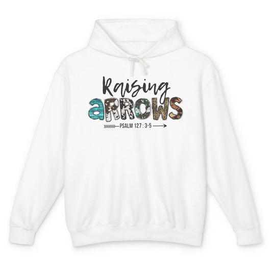 Leopard Turquoise Raising Arrow Bible Verse Christian Faith Unisex Lightweight Hoodie