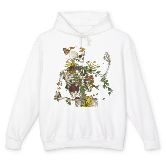 Skeleton Plant Bones and Botany Gardening Plant Lovers Unisex Lightweight Hoodie