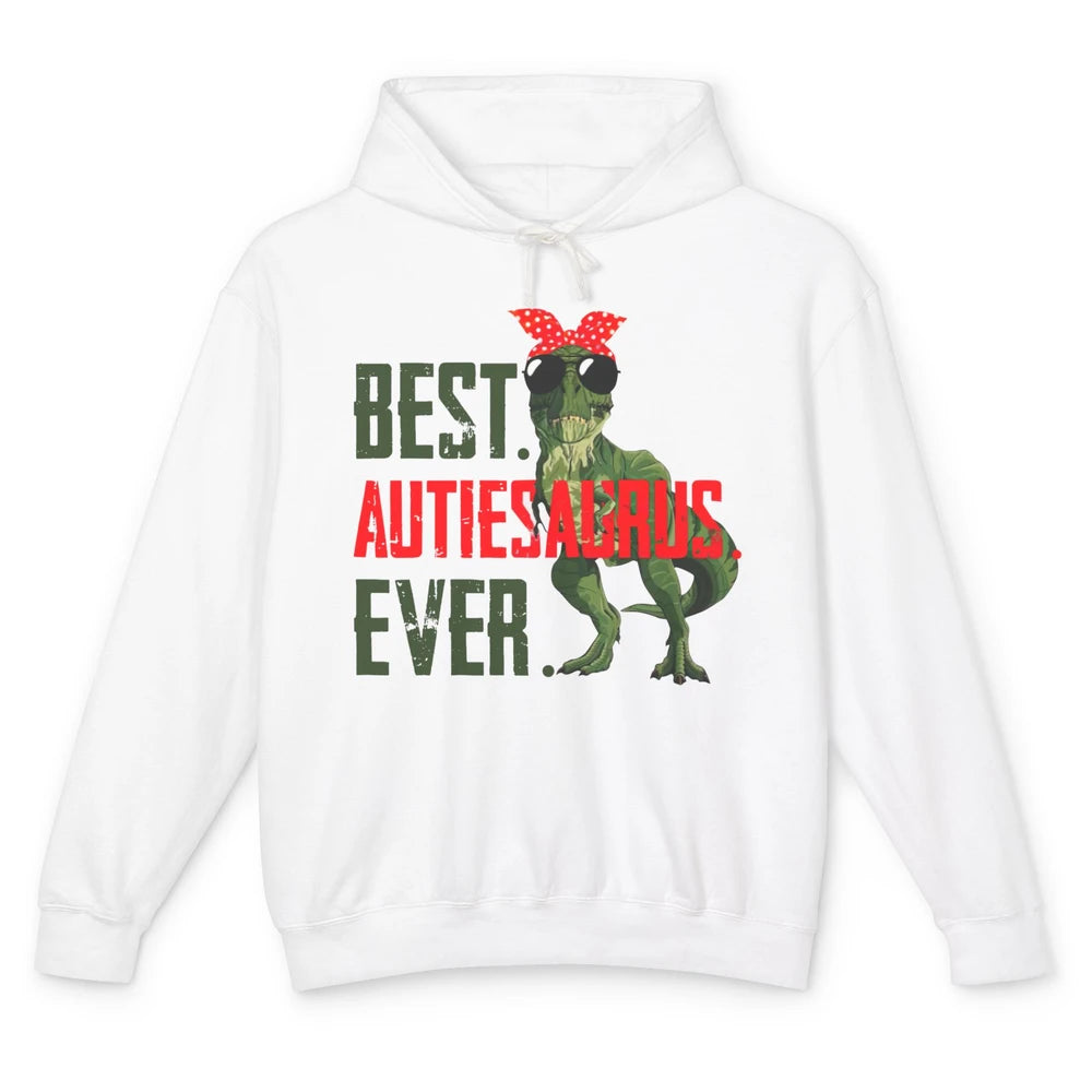 Retro Funny T Rex Best Auntiesaurus Ever Dinosaur Aunt Gift Unisex Lightweight Hoodie