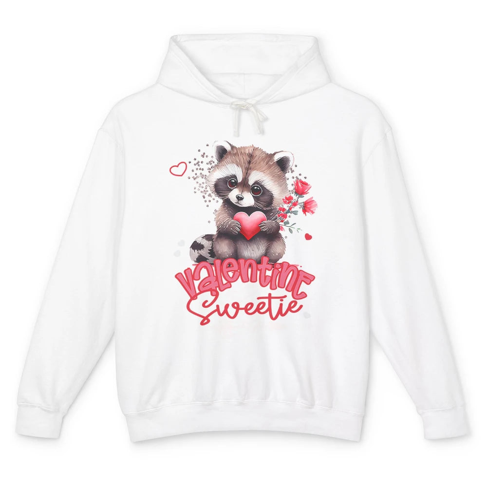 Adorable Baby Raccoon Cute Happy Valentine Sweetie Opossum Unisex Lightweight Hoodie