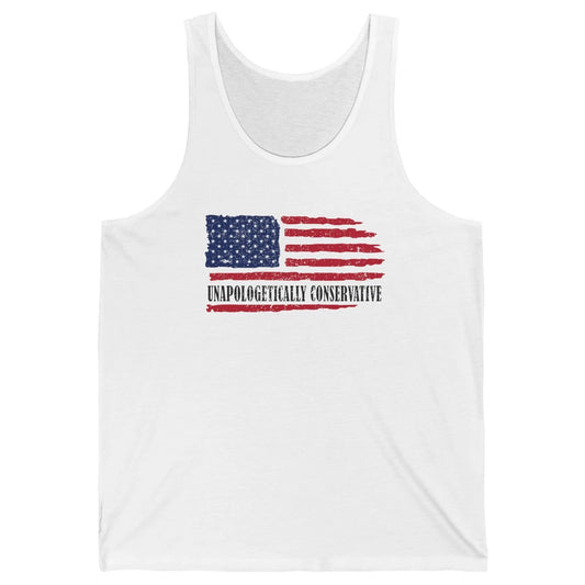 US Flag Unapologetically Conservative July 4th US Patriots Unisex Jersey Tank