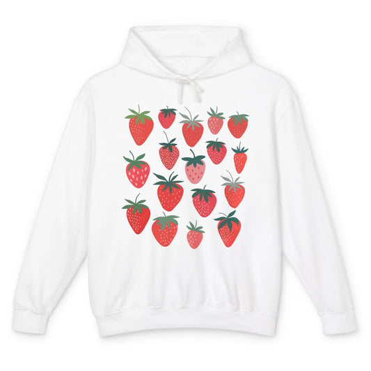 Strawberry Fruit Botanical Cottagecore Strawberry Lover Gift Unisex Lightweight Hoodie