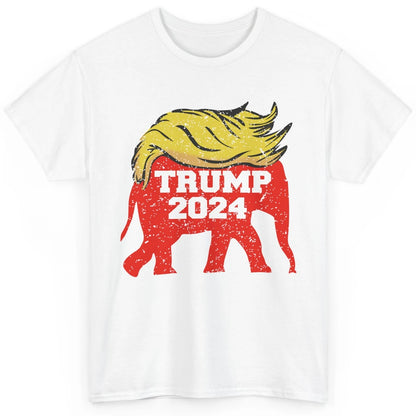 Trump 2024 Republican Elephant With Trump Hair Funny Trump Classic Unisex T-Shirt