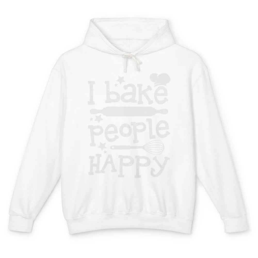 I Bake People Happy Chef Hat Baker Baking Retro Bakery Whisk Unisex Lightweight Hoodie