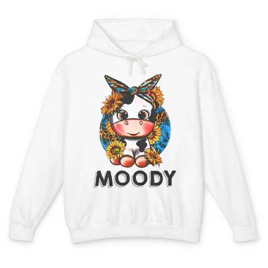 Sunflower Baby Cow Moody Highland Cow Heifer Western Cattle Unisex Lightweight Hoodie