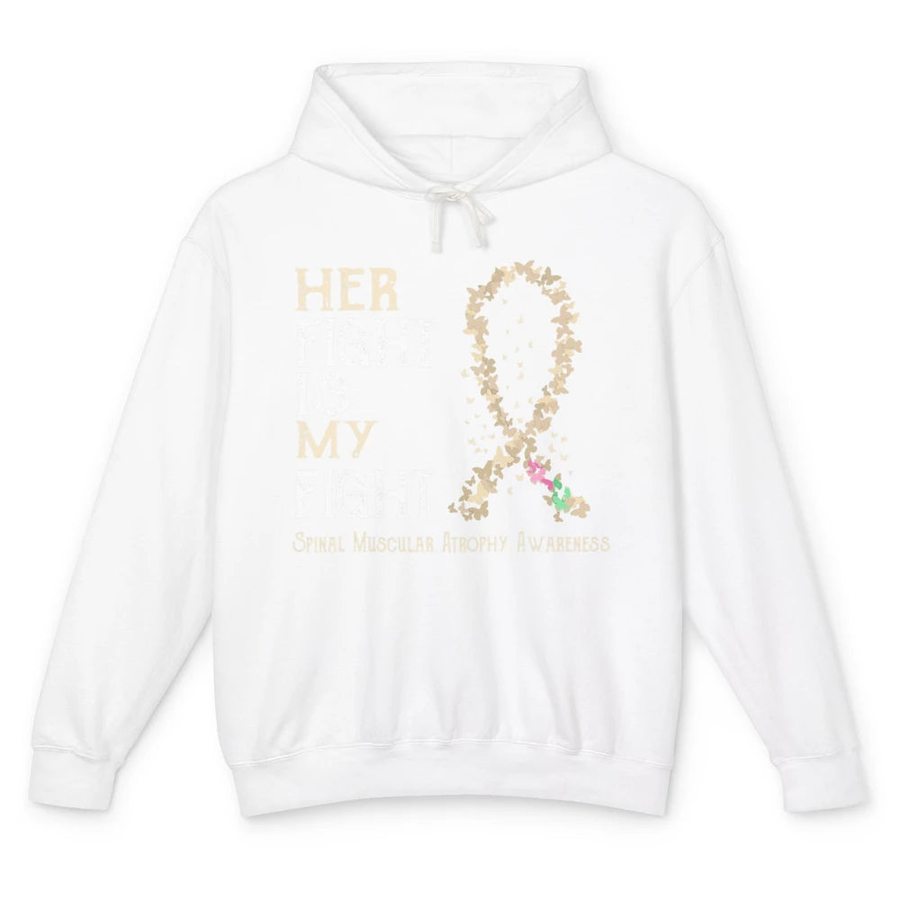 Her Fight My Fight Cream Ribbon Spinal Muscular Atrophy SMA Unisex Lightweight Hoodie