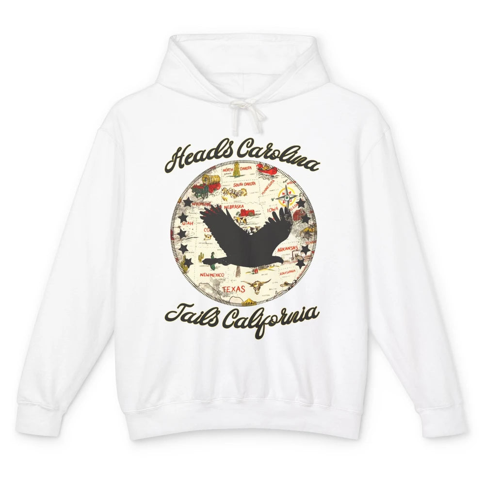 Vintage Heads Carolina Tail California Western Country Unisex Lightweight Hoodie